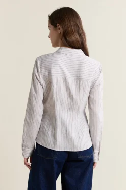 Chemise à rayures style cache-coeur
