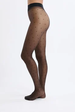 Collant transparent à motifs - 15 Deniers