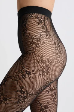 Collant transparent à motifs - résille