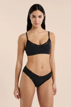 Culotte en microfibre et dentelle