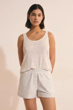 Débardeur de pyjama en lin