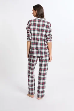 Ensemble de pyjama 2 pièces à carreaux en coton flanelle