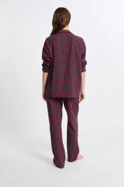 Ensemble de pyjama 2 pièces à carreaux en coton flanelle