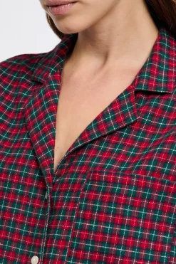Ensemble de pyjama 2 pièces à carreaux en coton flanelle