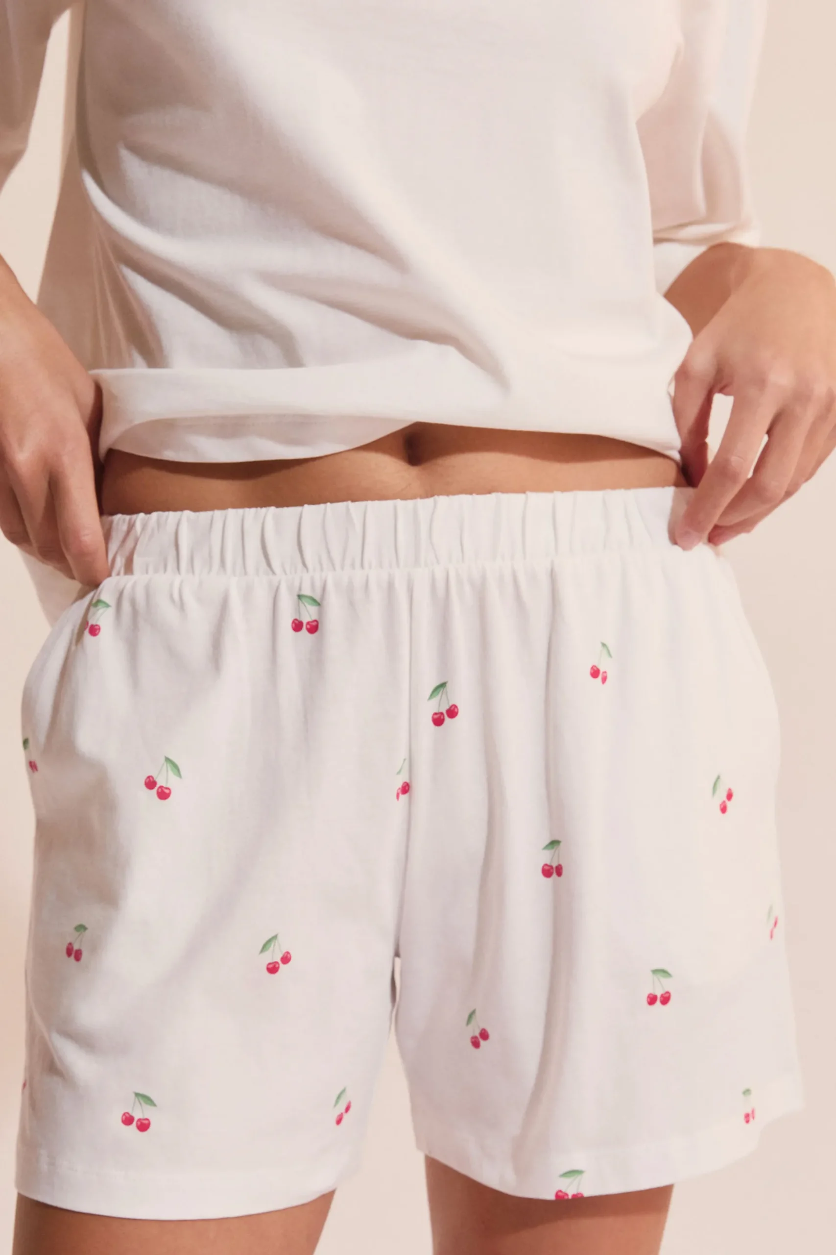 Ensemble de pyjama vichy 2 pièces à motif cerise