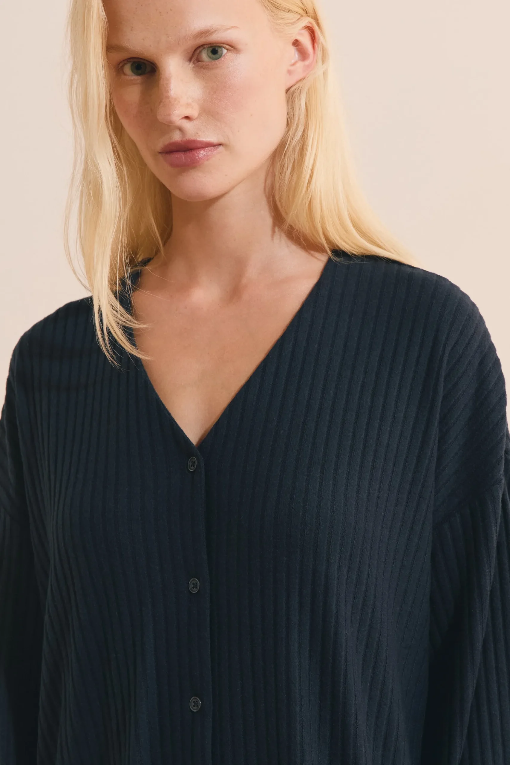 Gilet de pyjama côtelé