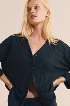 Gilet de pyjama côtelé