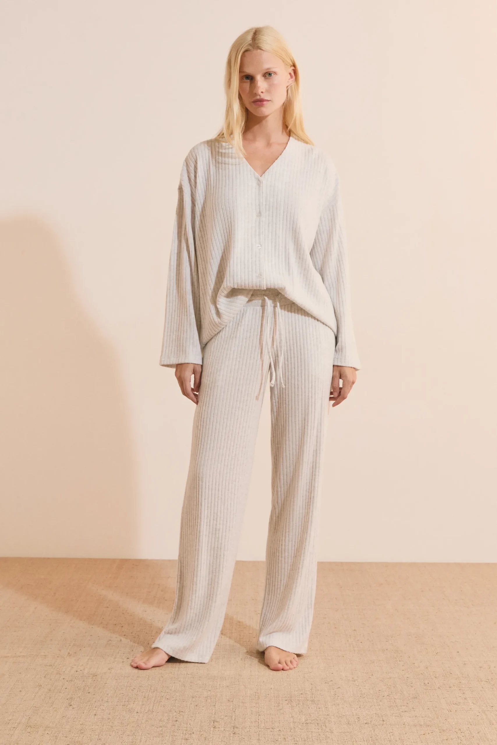 Gilet de pyjama côtelé