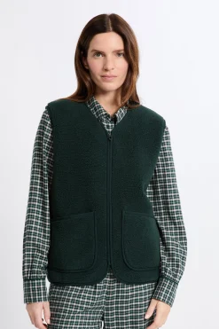 Gilet sans manches effet sherpa