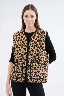Gilet sans manches effet sherpa