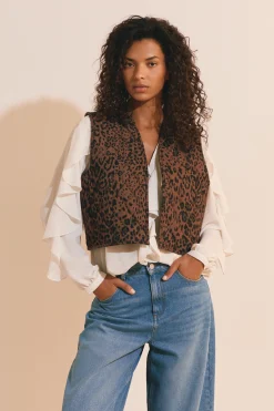 Gilet sans manches en coton à motifs