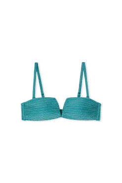 Haut de maillot de bain bandeau pailleté avec bretelles amovibles