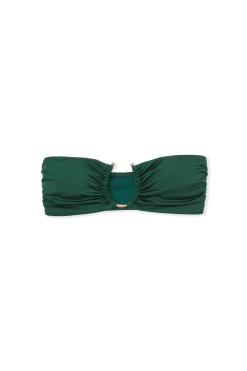 Haut de maillot de bain bandeau détail anneau satiné