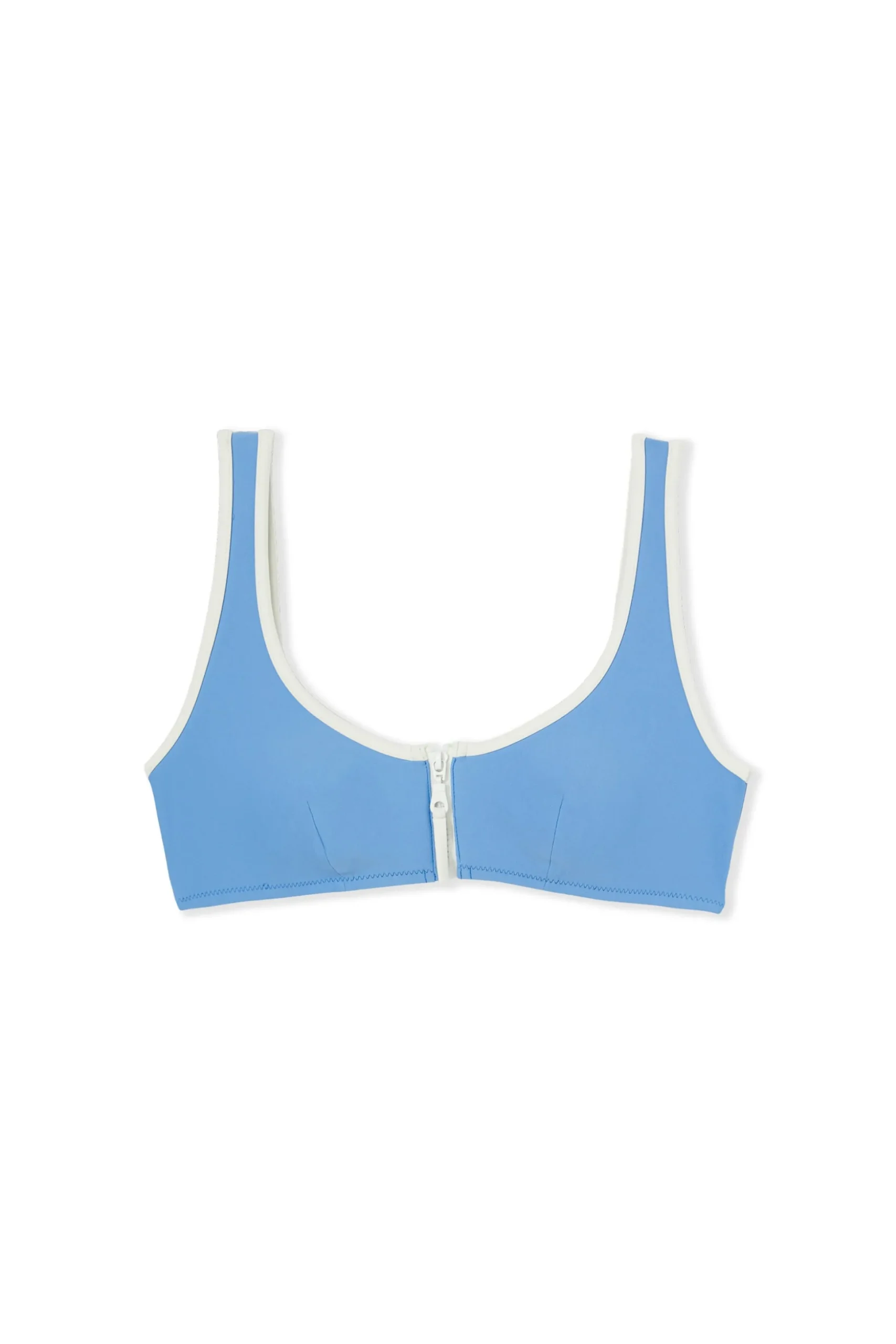 Haut de maillot de bain brassière avec fermeture éclair