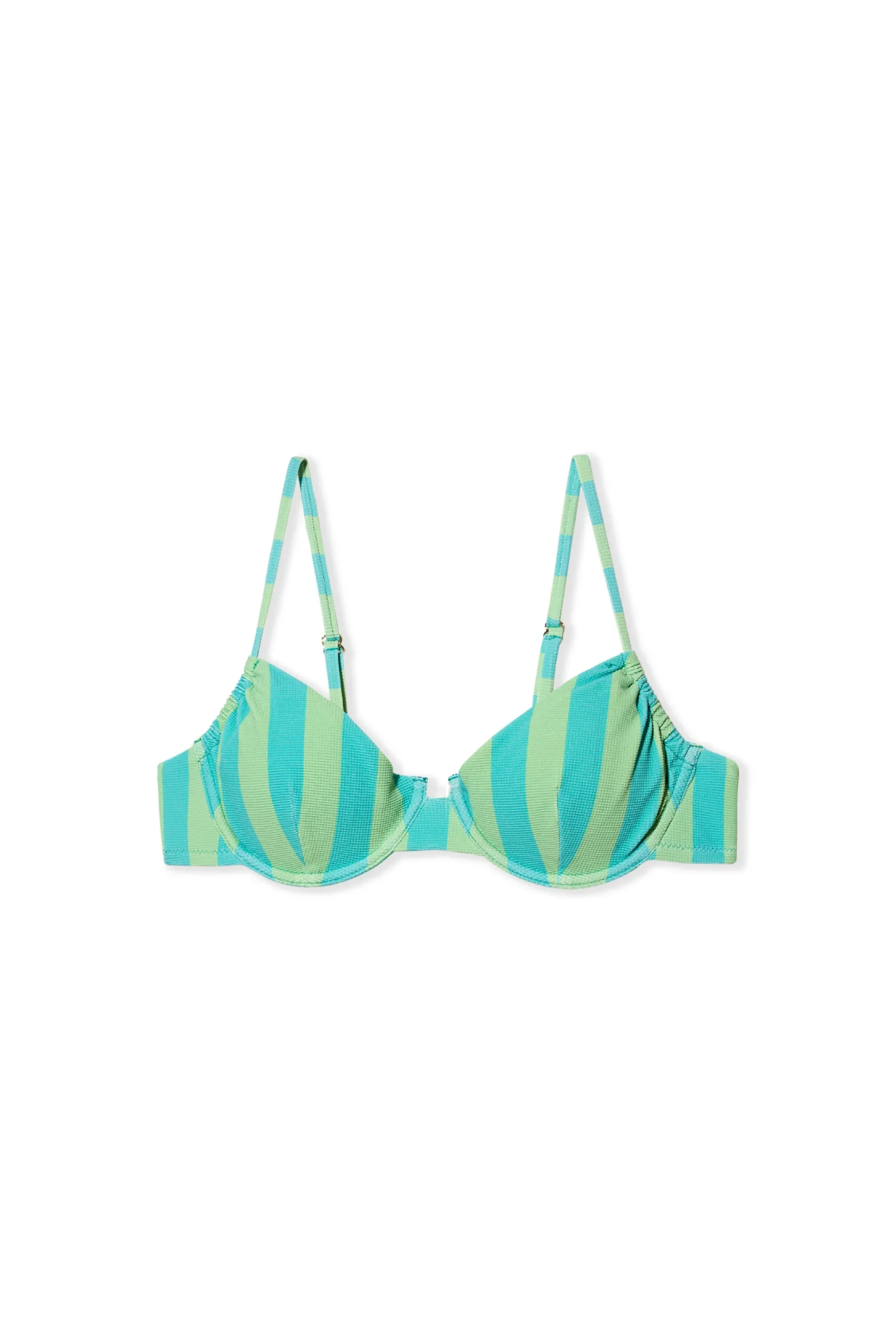 Haut de maillot de bain corbeille ajustable rayé