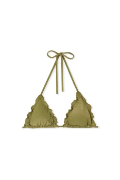 Haut de maillot de bain triangle pailleté avec pads amovibles