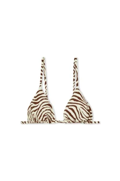 Haut de maillot de bain triangle multi positions à imprimé zèbre