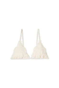 Haut de maillot de bain triangle brodé avec pads amovibles