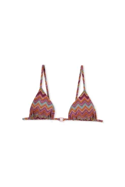 Haut de maillot de bain triangle multi positions imprimé pailleté