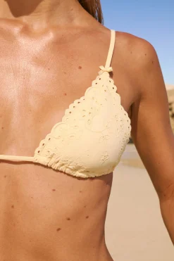 Haut de maillot de bain triangle brodé avec pads amovibles