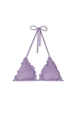 Haut de maillot de bain triangle pailleté avec pads amovibles