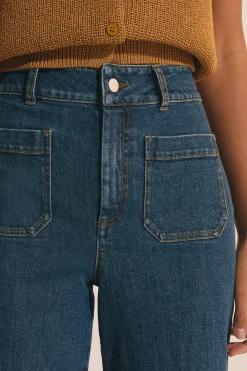 Jean flare à poches avant
