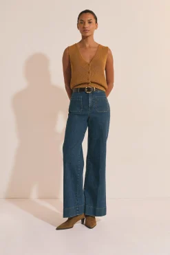 Jean flare à poches avant