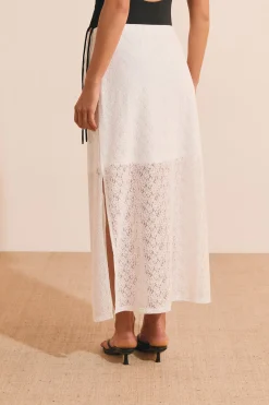 Jupe longue dentelle ajourée
