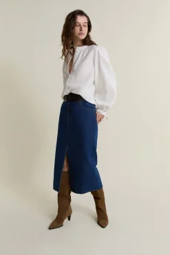 Jupe midi en jean