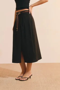 Jupe midi à fente