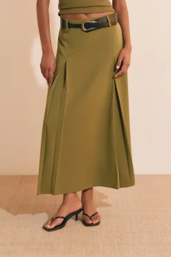 Jupe midi à pinces
