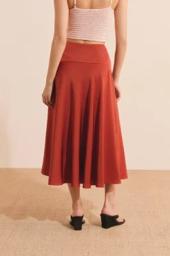 Jupe midi satinée
