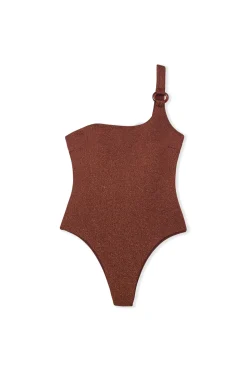 Maillot de bain 1 pièce asymétrique pailleté