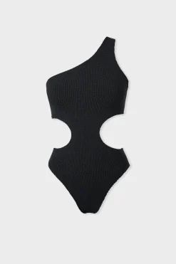 Maillot de bain 1 pièce découpe côte en matière extensible