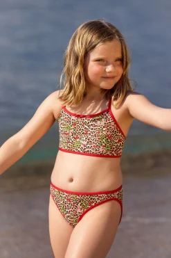 Maillot de bain 2 pièces à motif léopard pour enfant