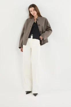 Manteau à boutons avec laine