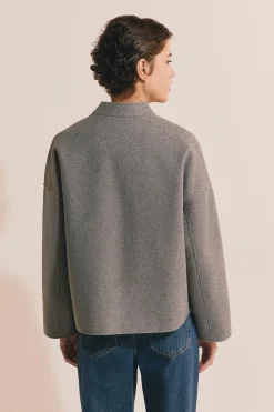 Manteau court boutonné