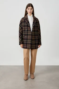 Manteau mi-long avec laine