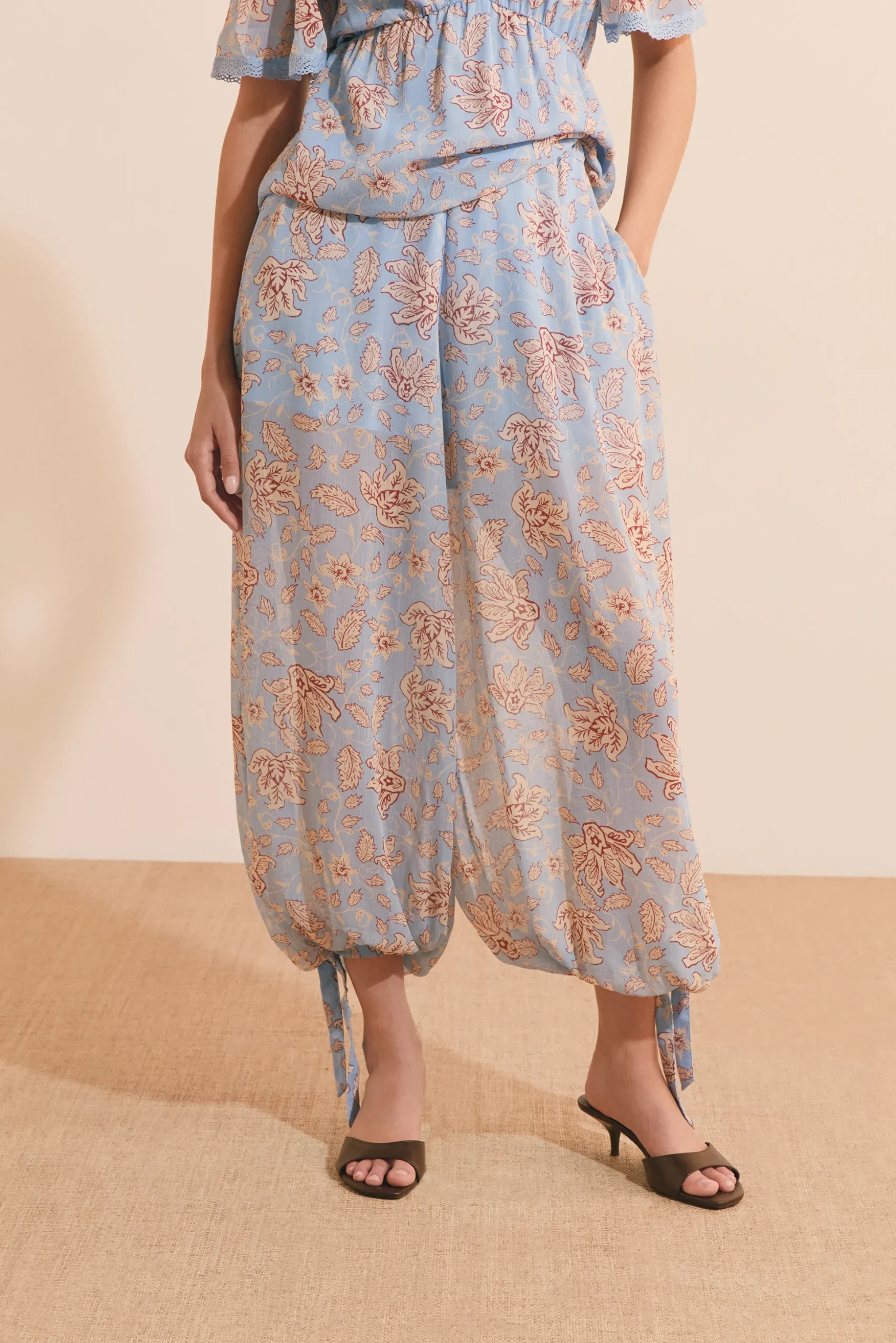 Pantalon bouffant à motifs