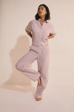 Pantalon de pyjama avec coton gaufré