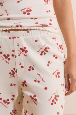 Pantalon de pyjama avec coton et motifs tomates