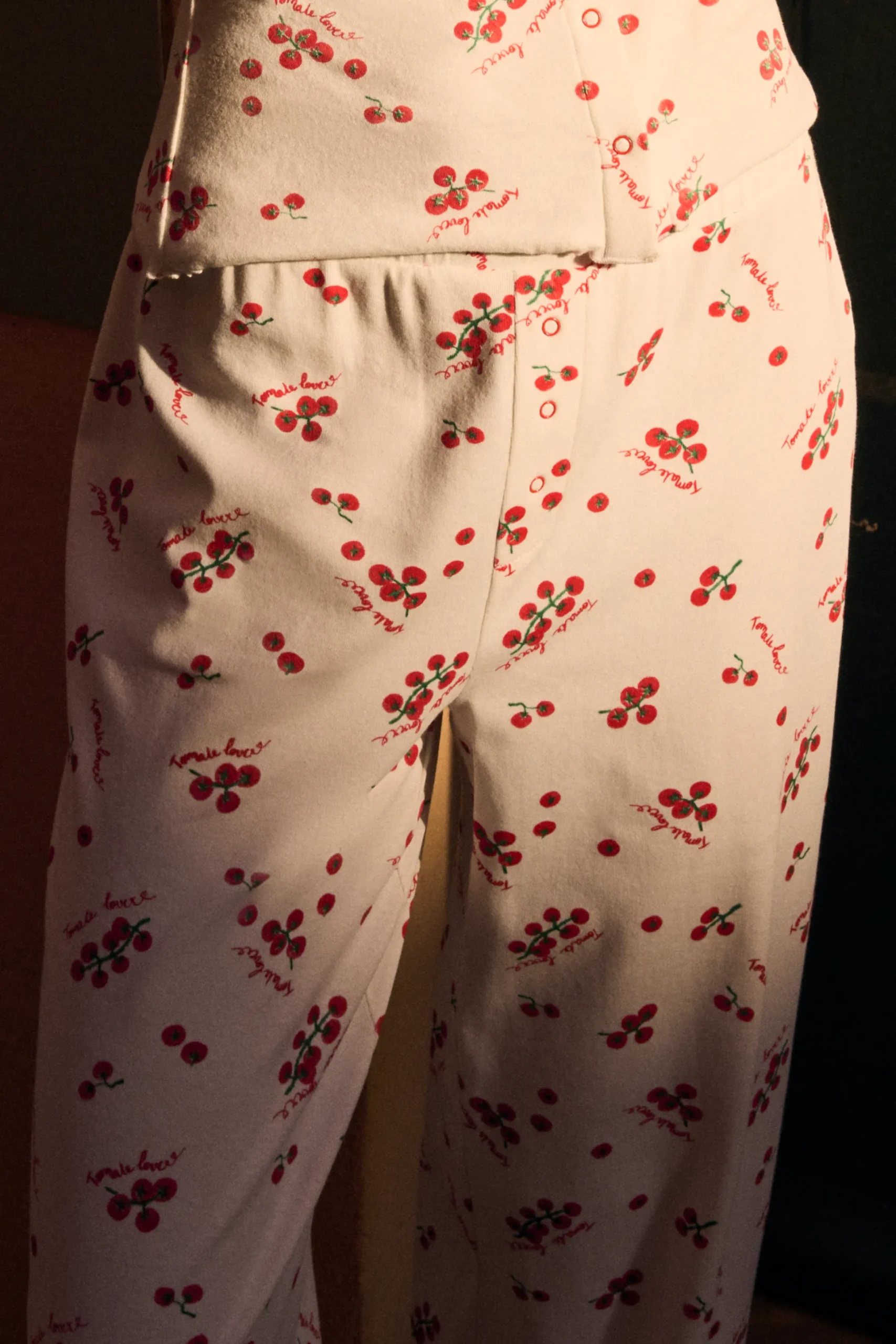 Pantalon de pyjama avec coton et motifs tomates