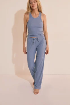 Pantalon de pyjama avec coton côtelé