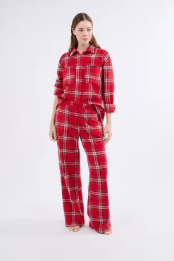 Pantalon de pyjama à carreaux en polaire