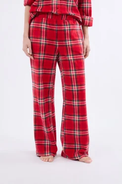 Pantalon de pyjama à carreaux en polaire