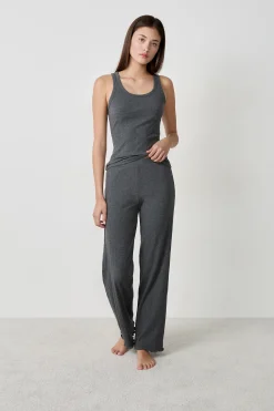 Pantalon de pyjama côtelé droit