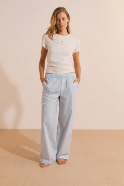 Pantalon de pyjama en coton à rayures