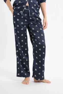 Pantalon de pyjama en satin à motifs chiens