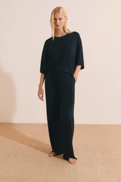 Pantalon de pyjama large élastiqué