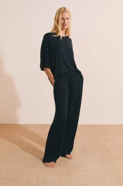 Pantalon de pyjama large élastiqué